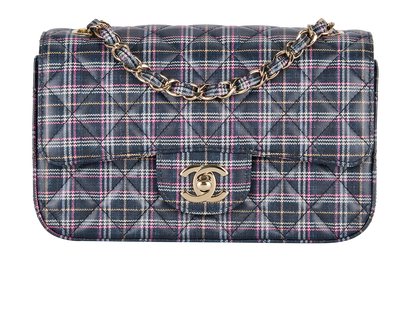 Check Mini Rectangular Classic Flap, front view